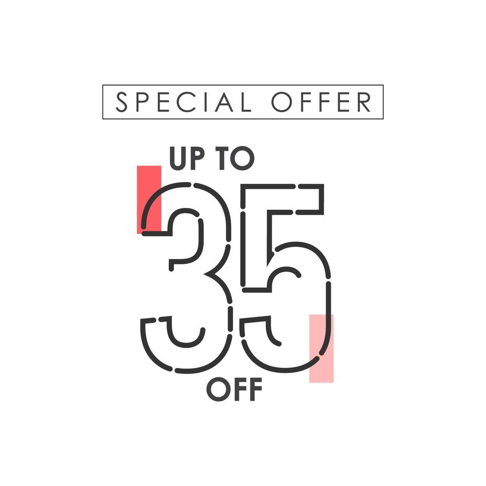 Discount up to 35 off Special Offer Vector Template Design Illustration