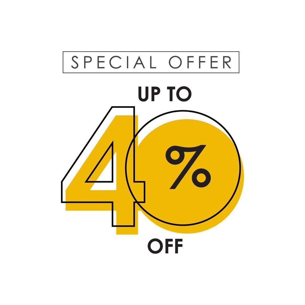 Discount up to 40 off Special Offer Vector Template Design Illustration