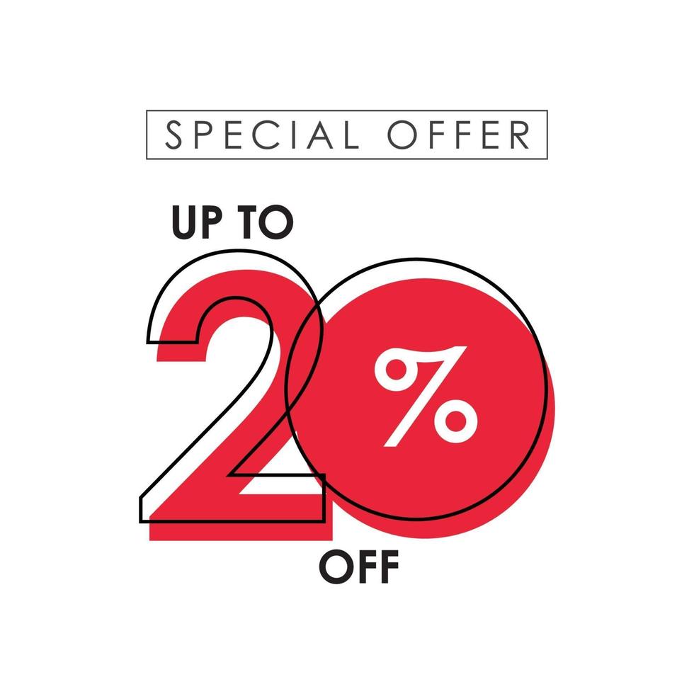 Discount up to 20 off Special Offer Vector Template Design Illustration