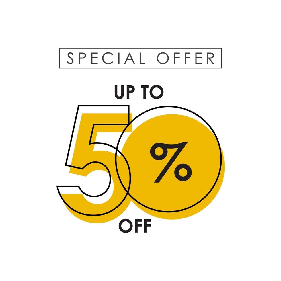 Discount up to 50 off Special Offer Vector Template Design Illustration