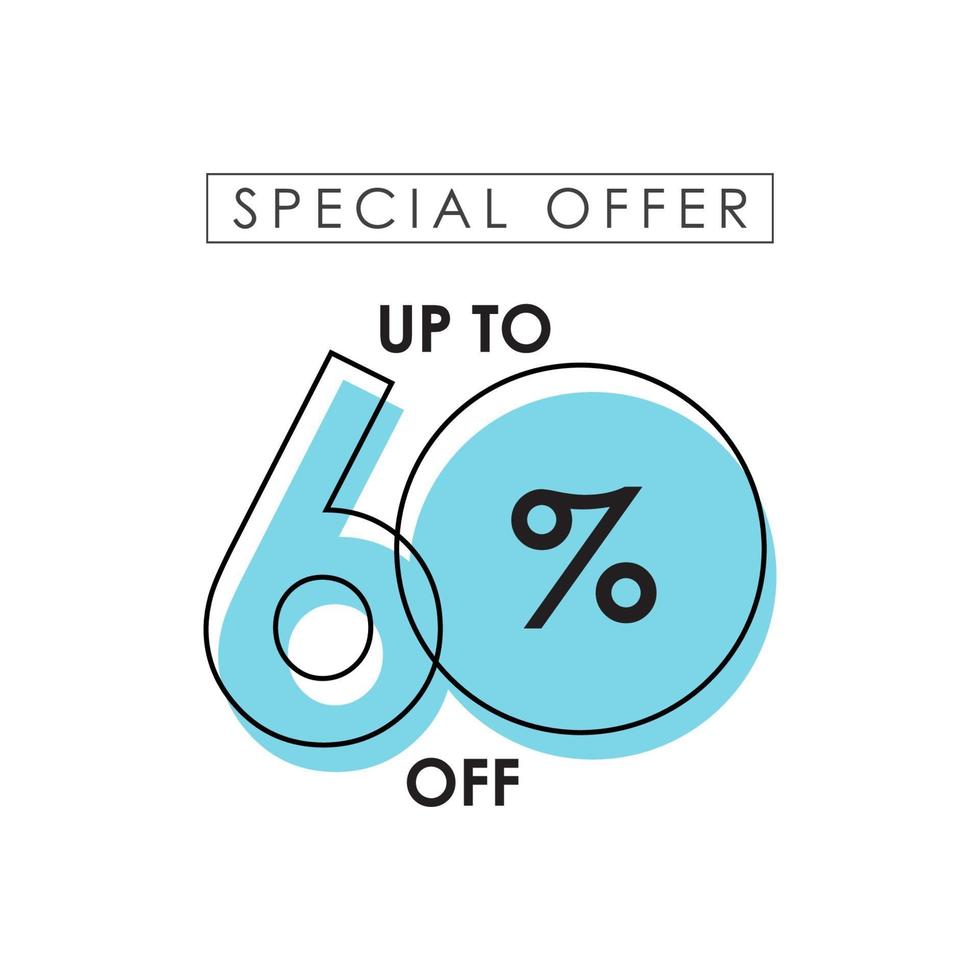 Discount up to 60 off Special Offer Vector Template Design Illustration