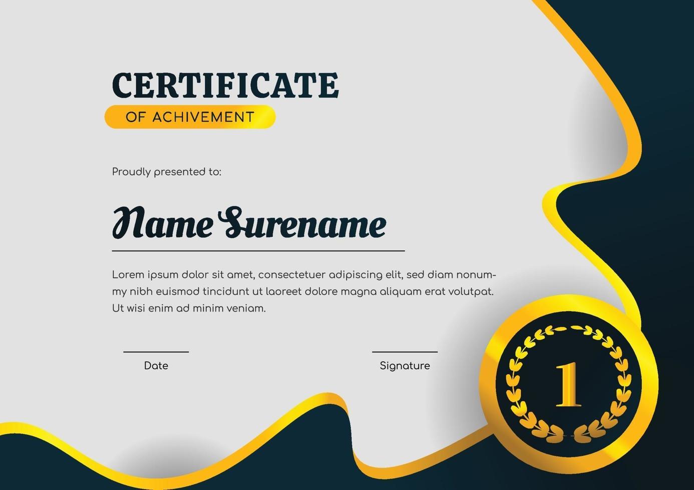 certificate design template for achievement vector