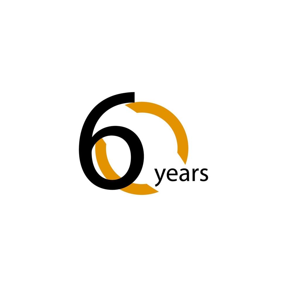 60 Years Anniversary Half Circle Vector Template Design Illustration