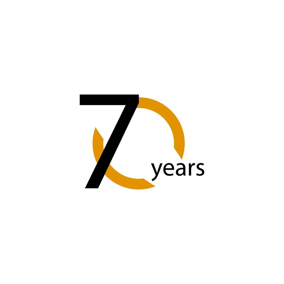 70 Years Anniversary Half Circle Vector Template Design Illustration