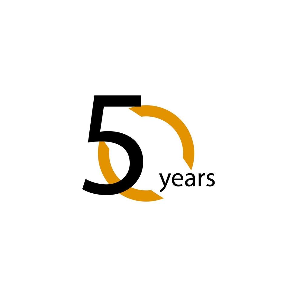 50 Years Anniversary Half Circle Vector Template Design Illustration