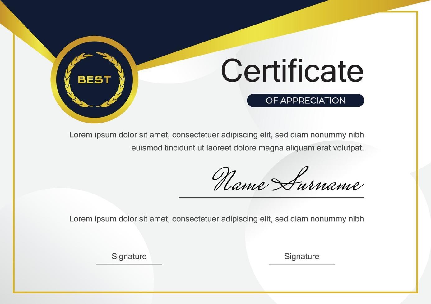 certificate design template for achievement vector