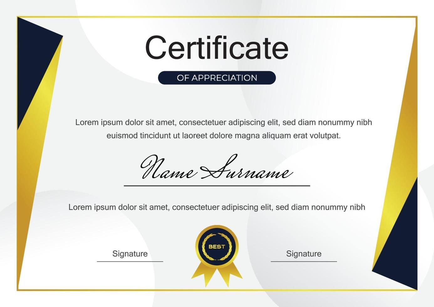 certificate design template for achievement vector