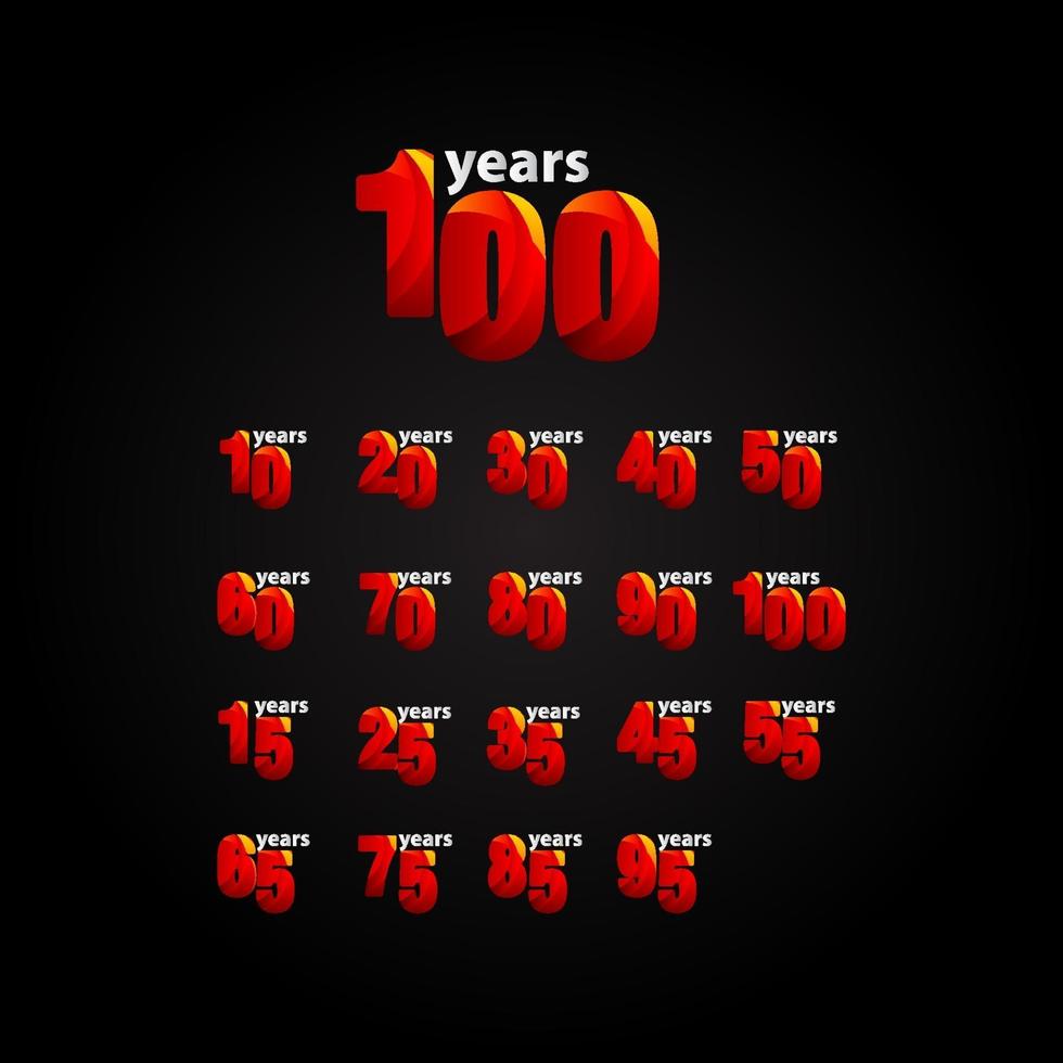 100 Years Anniversary Red Light Vector Template Design Illustration