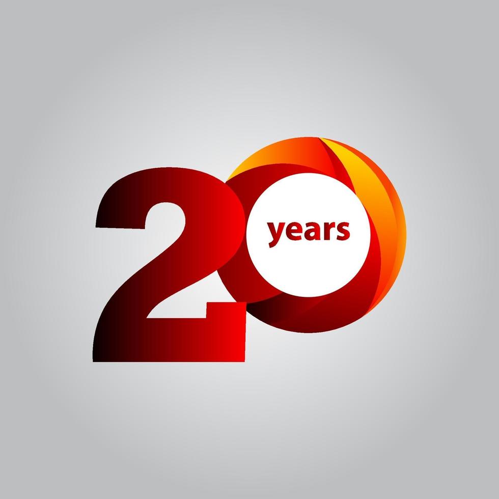 20 Years Anniversary Red Ball Vector Template Design Illustration