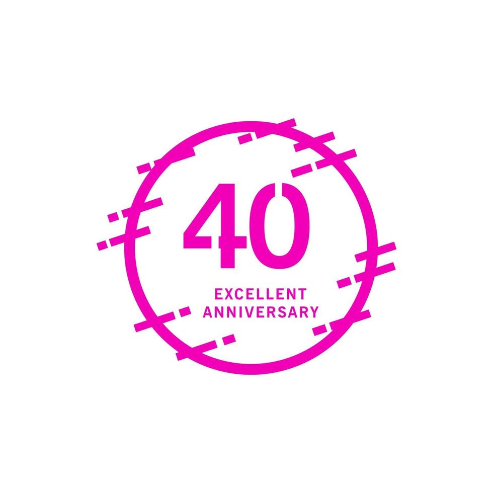 40 Years Excellent Anniversary Vector Template Design illustration