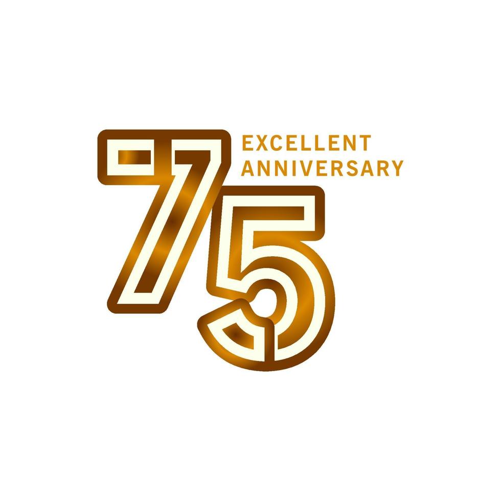 75 Years Excellent Anniversary Vector Template Design illustration