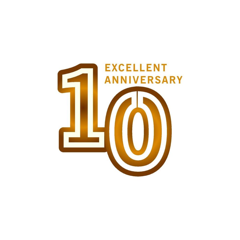 10 Years Excellent Anniversary Vector Template Design illustration