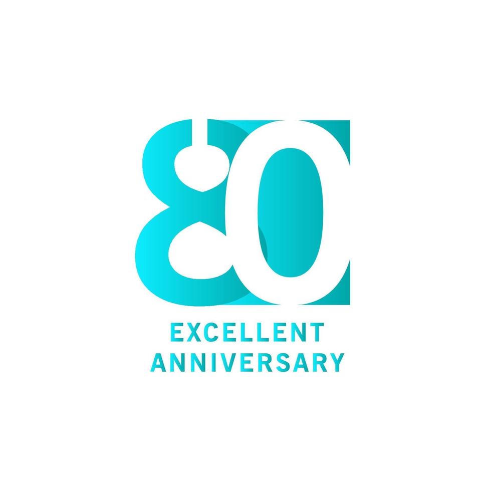 80 Years Excellent Anniversary Vector Template Design illustration