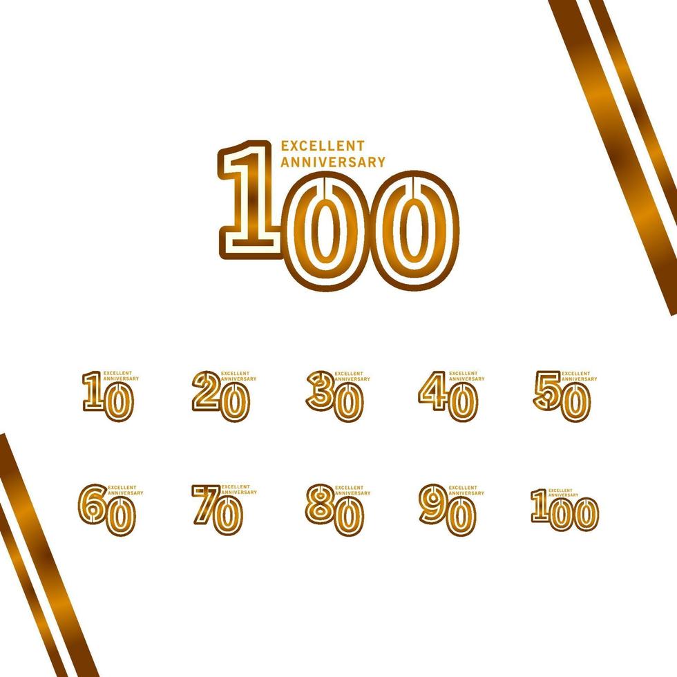 100 Years Excellent Anniversary Vector Template Design illustration