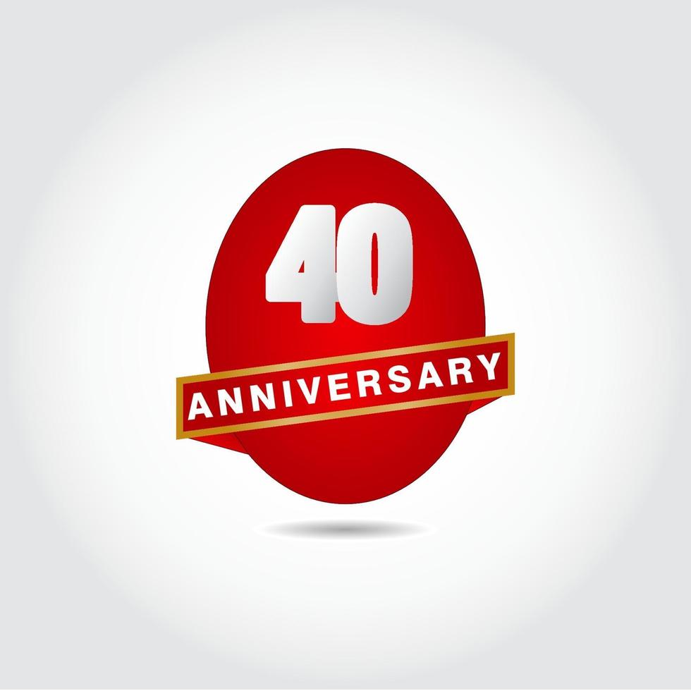 40 Years Anniversary Vector Template Design Illustration