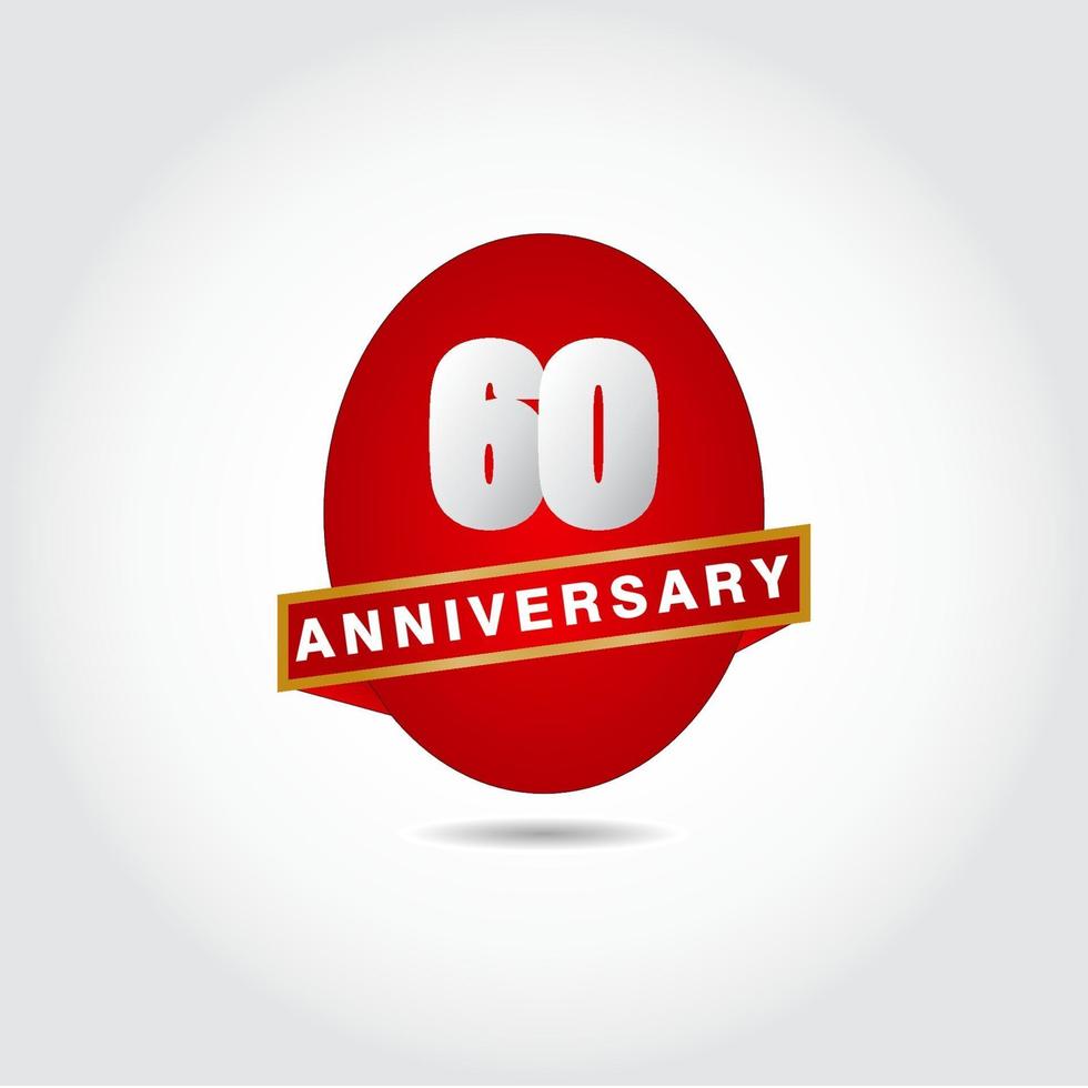 60 Years Anniversary Vector Template Design Illustration