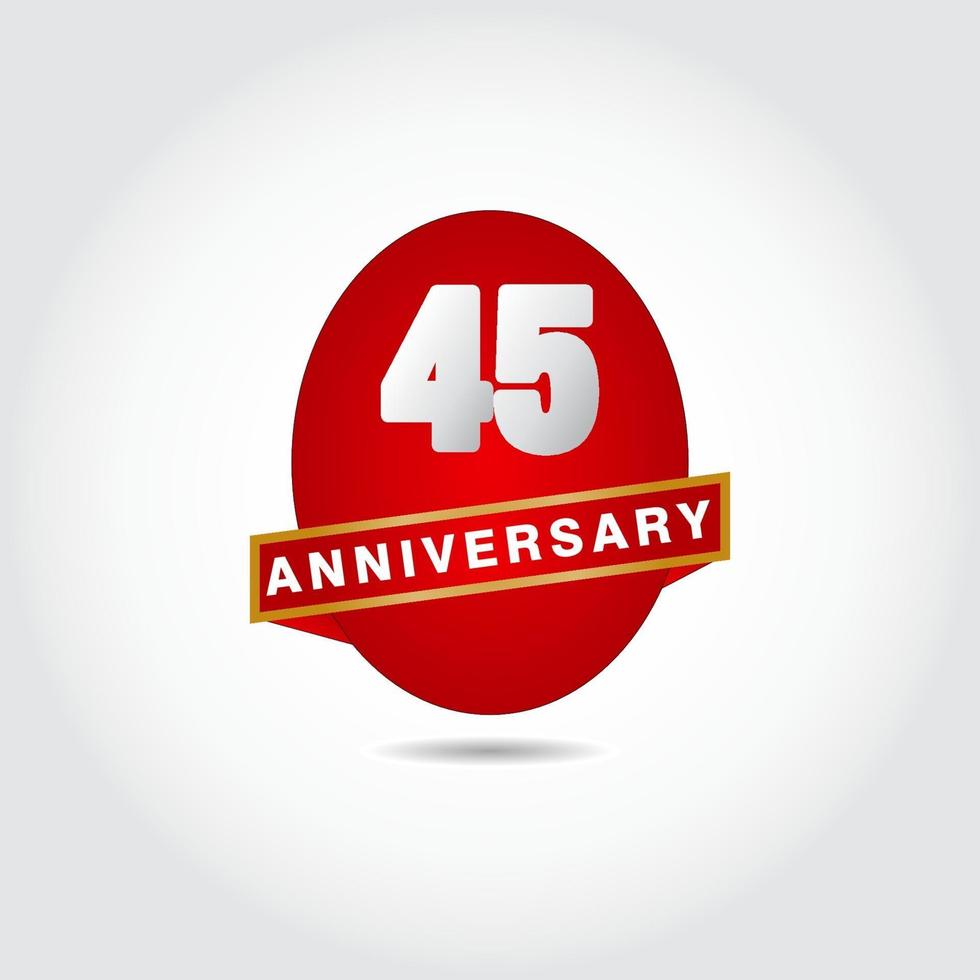 45 Years Anniversary Vector Template Design Illustration