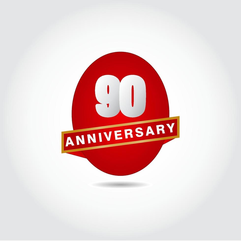 90 Years Anniversary Vector Template Design Illustration
