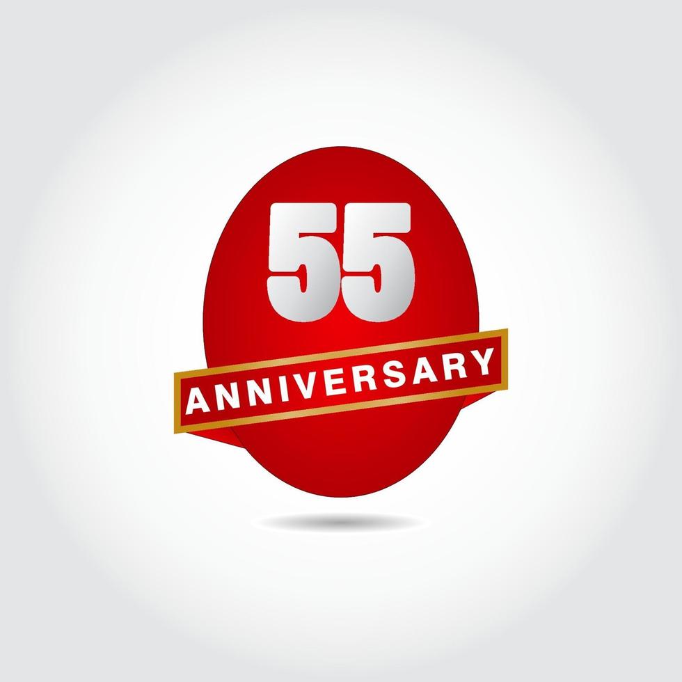 55 Years Anniversary Vector Template Design Illustration
