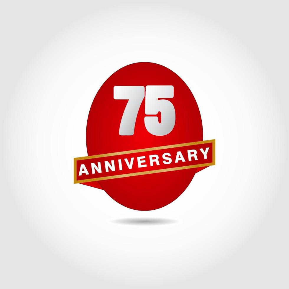75 Years Anniversary Vector Template Design Illustration
