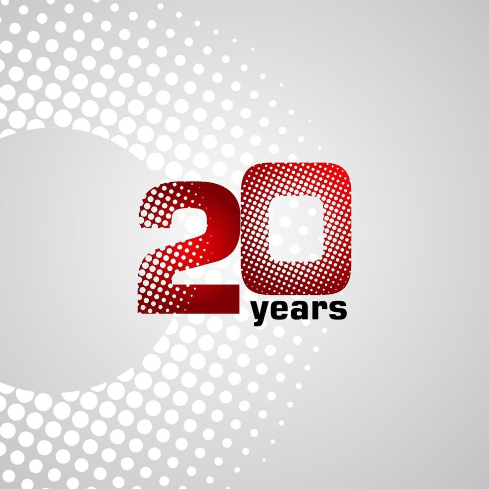 20 Years Anniversary Vector Template Design Illustration