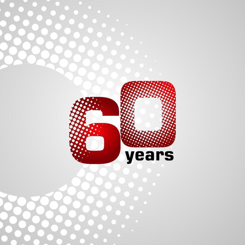 60 Years Anniversary Vector Template Design Illustration