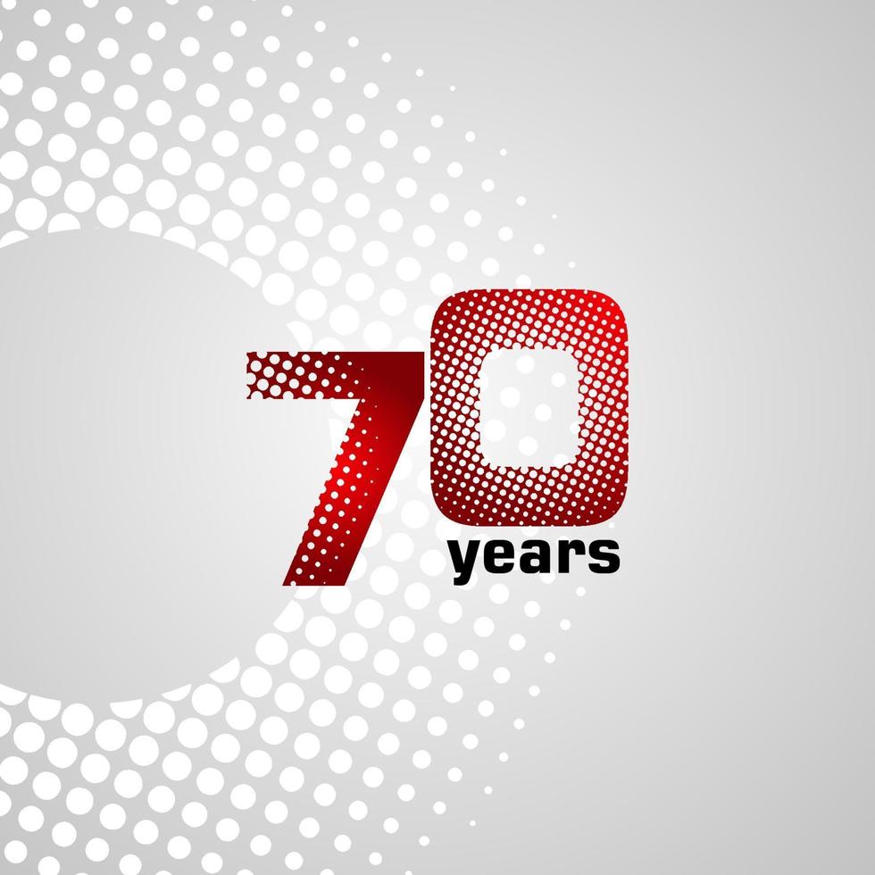 70 Years Anniversary Vector Template Design Illustration