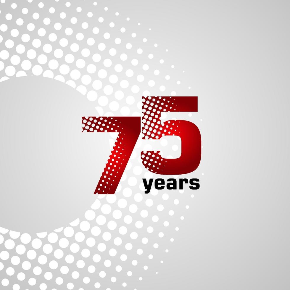 75 Years Anniversary Vector Template Design Illustration