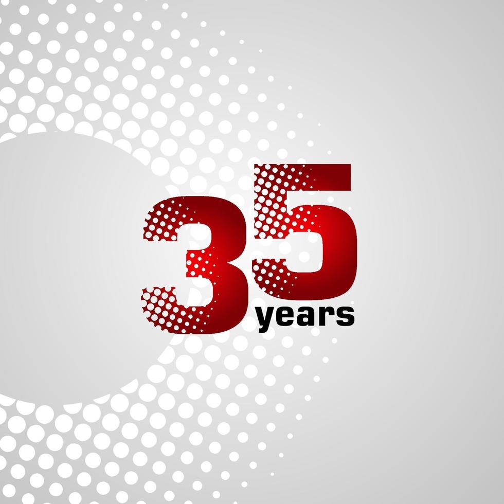 35 Years Anniversary Vector Template Design Illustration