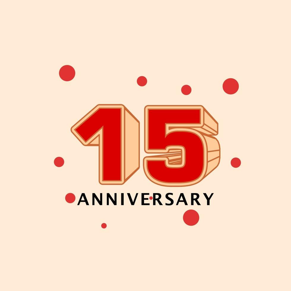 15 Years Anniversary Vector Template Design Illustration