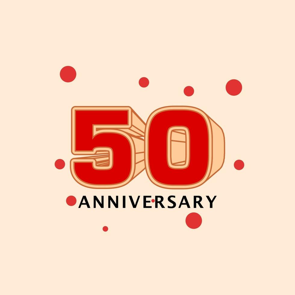 Ilustración de diseño de plantilla de vector de aniversario de 50 años