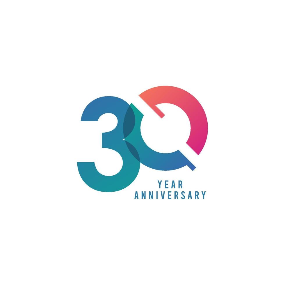 30 Years Anniversary Vector Template Design Illustration