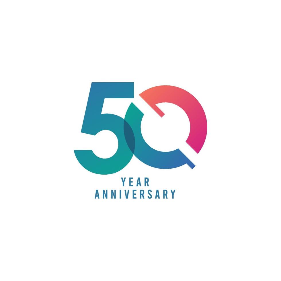 50 Years Anniversary Vector Template Design Illustration