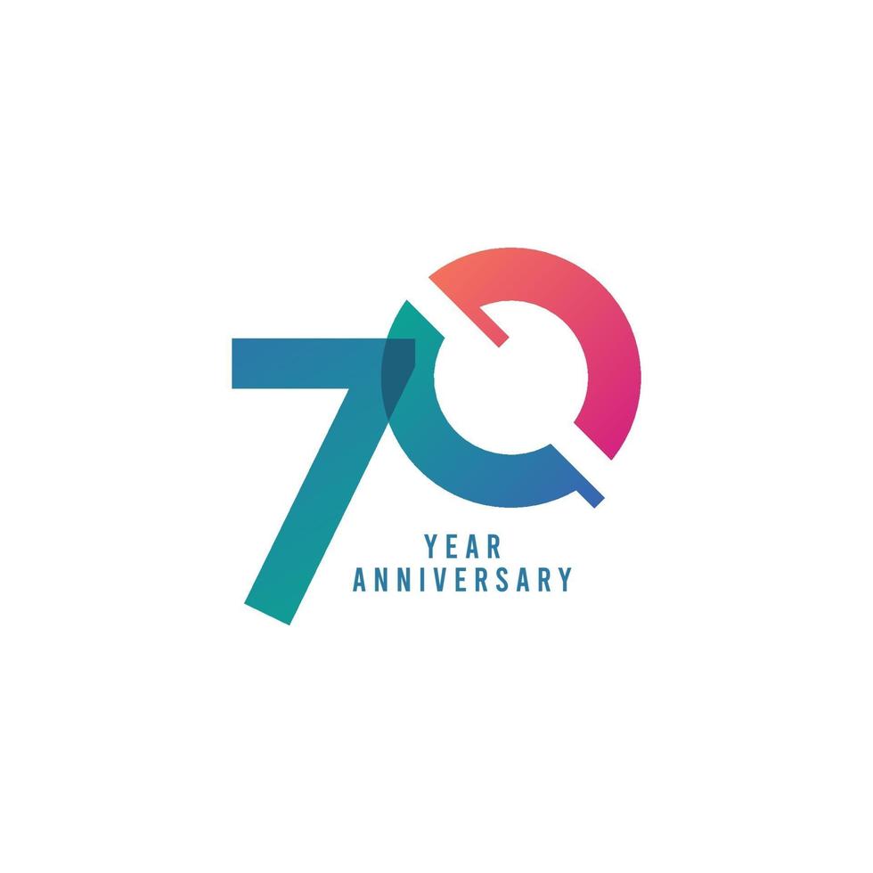 70 Years Anniversary Vector Template Design Illustration