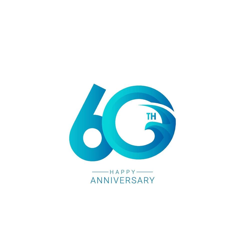 60 Years Anniversary Bird Model Vector Template Design Illustration