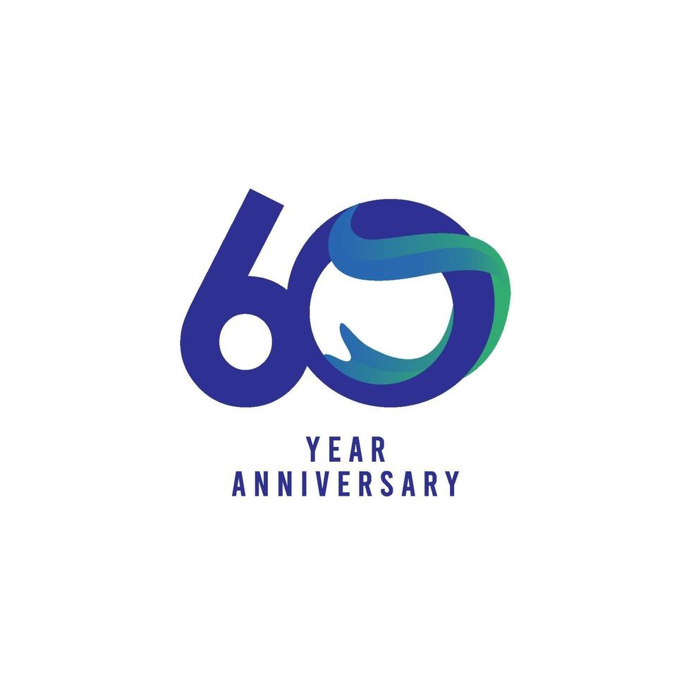 Ilustración de diseño de plantilla de vector de aniversario de 60 años