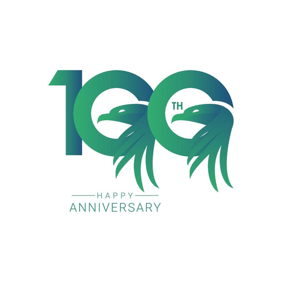 100 th Anniversary Bird Model Vector Template Design Illustration