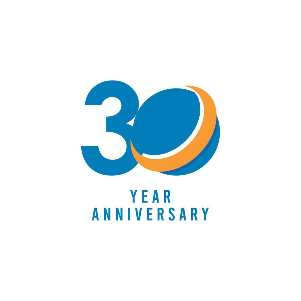 30 Years Anniversary Global Vector Template Design Illustration