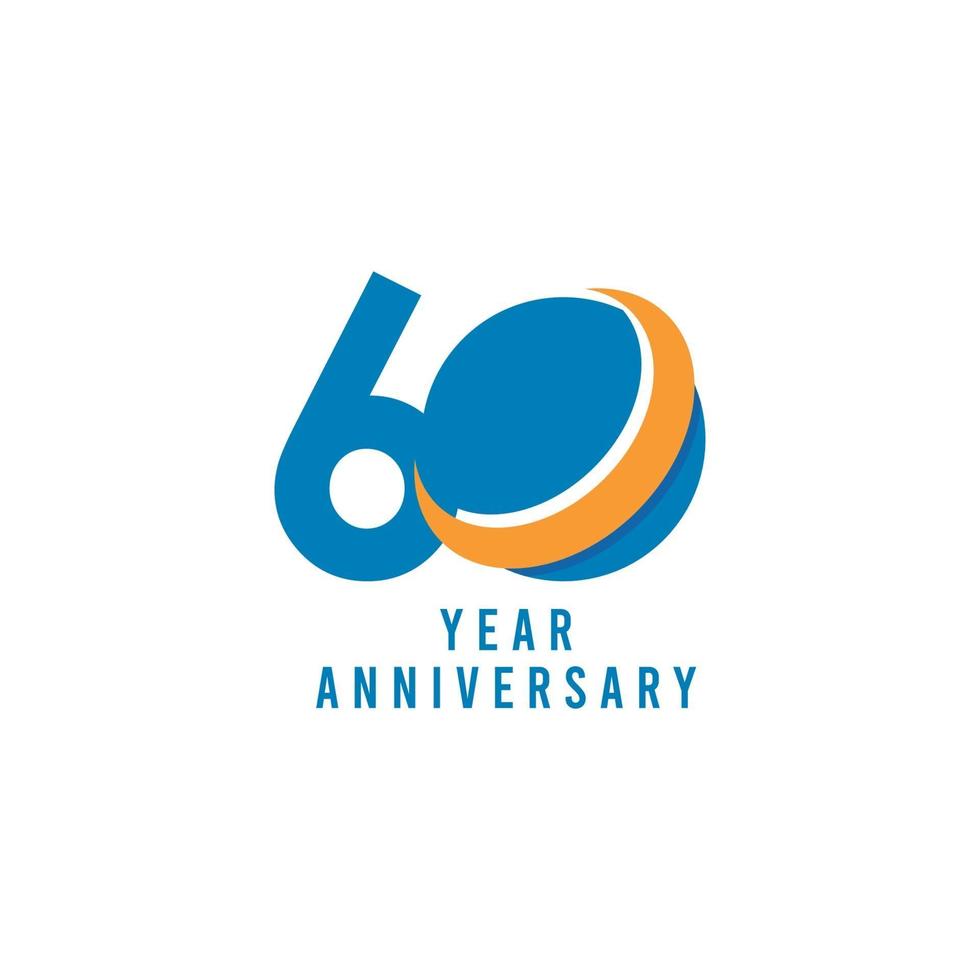 60 Years Anniversary Global Vector Template Design Illustration