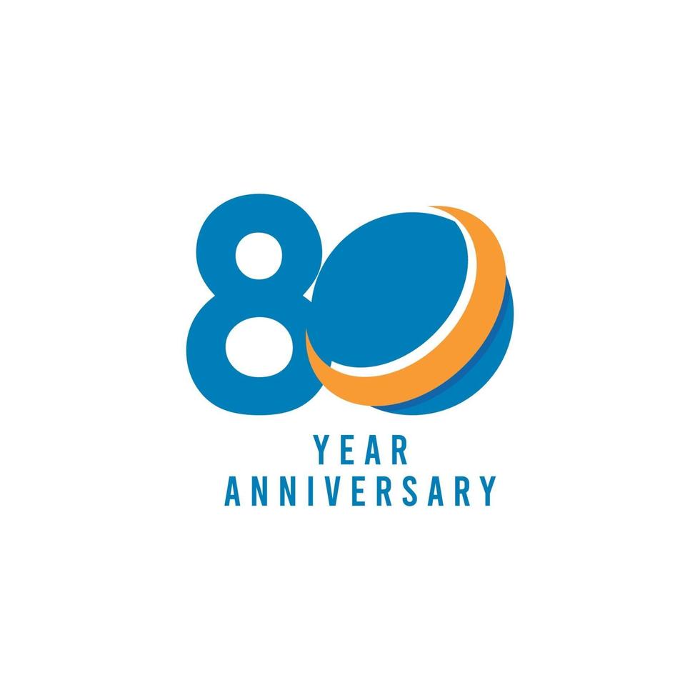 80 Years Anniversary Global Vector Template Design Illustration