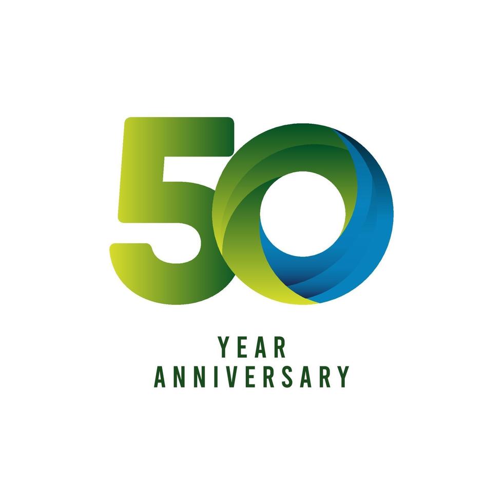 50 Years Anniversary Gradient Vector Template Design Illustration