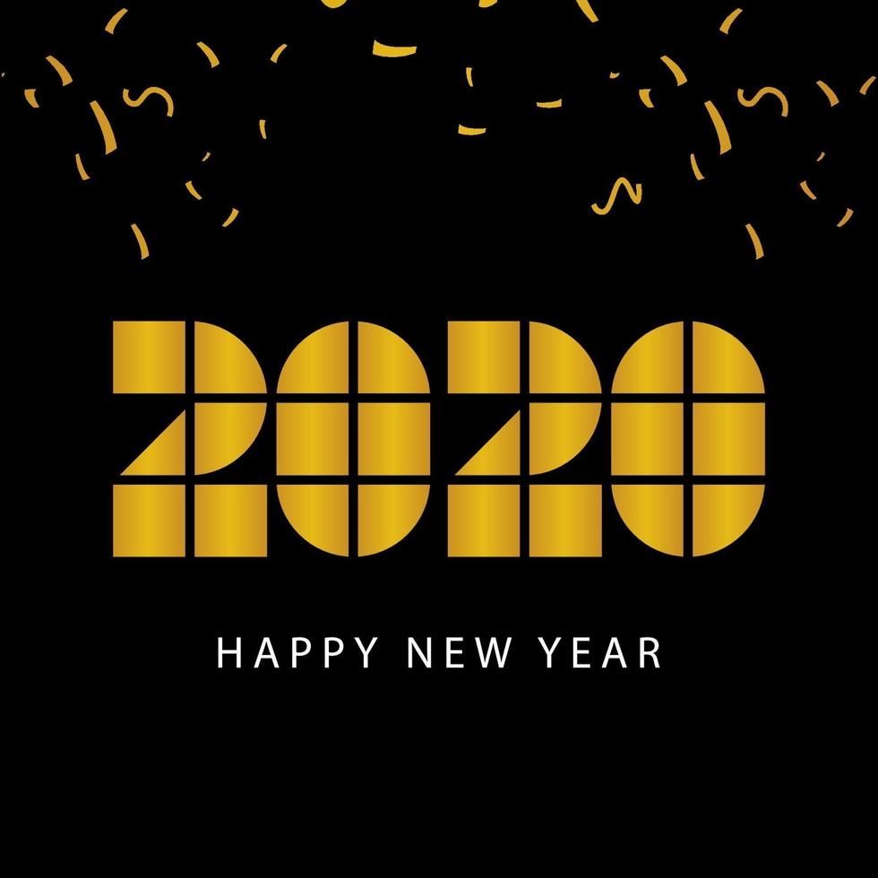 feliz año nuevo 2020 celebración vector plantilla diseño ilustración