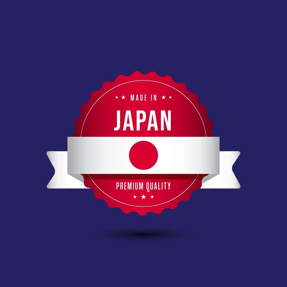 Made in Japan Premium Quality Label Badge Vector Template Design Illustration