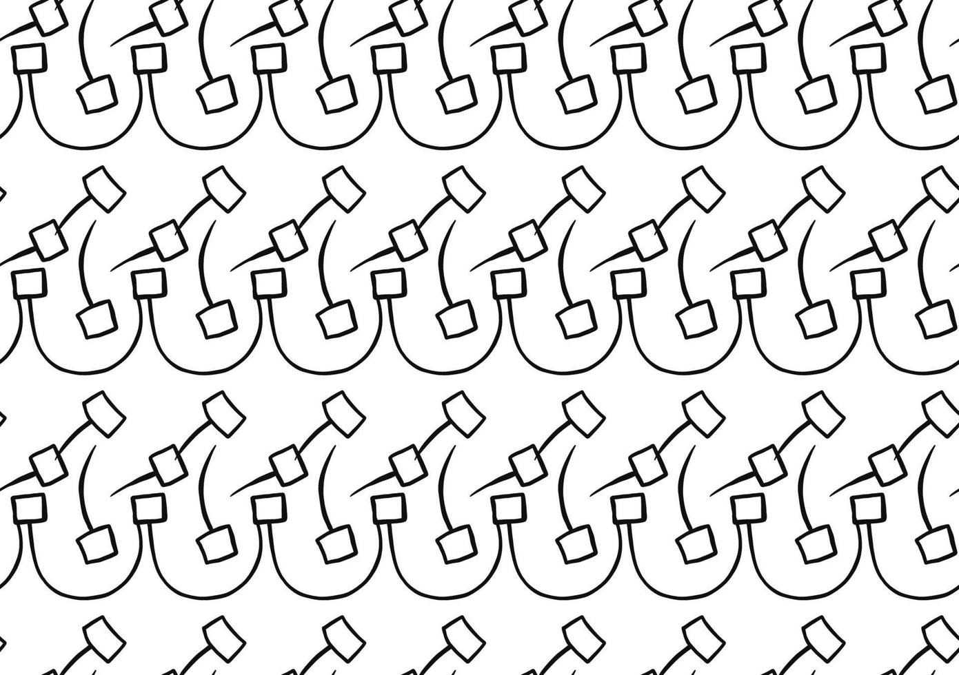 Hand drawn, black, white color seamless pattern vector