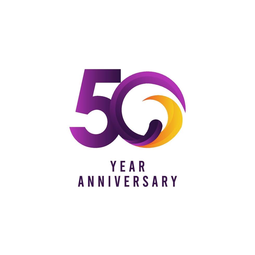 50 Years Anniversary Purple Vector Template Design Illustration