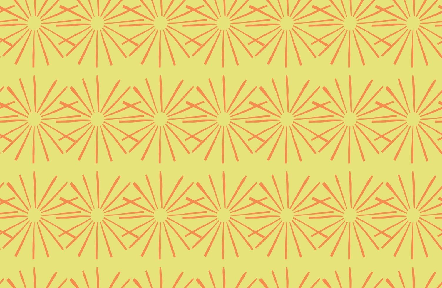 Hand drawn, yellow, orange color star seamless pattern vector