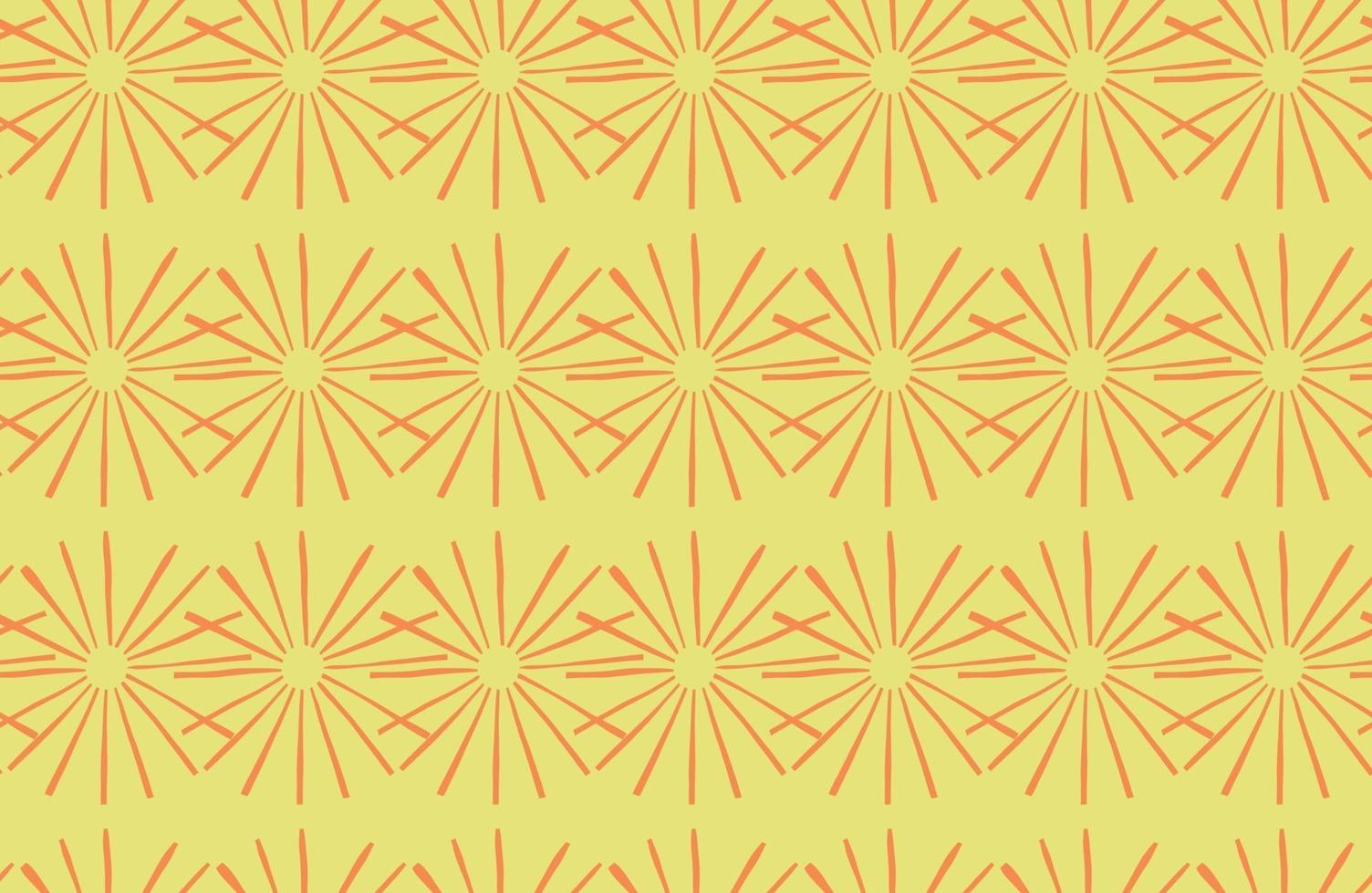 Hand drawn, yellow, orange color star seamless pattern vector