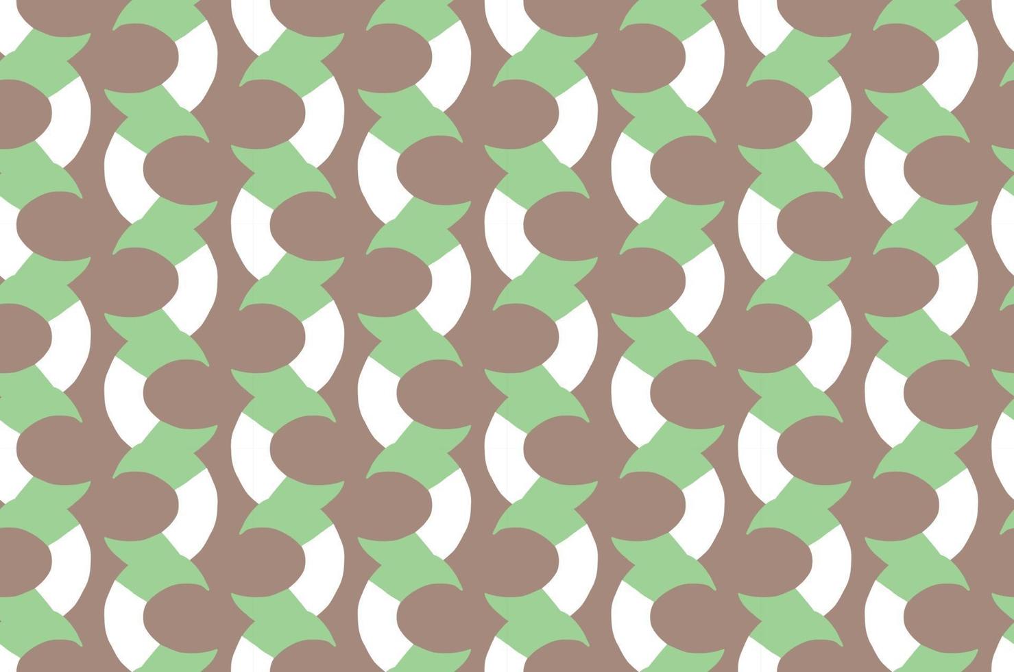 Hand drawn, brown, green, white colors seamless pattern vector