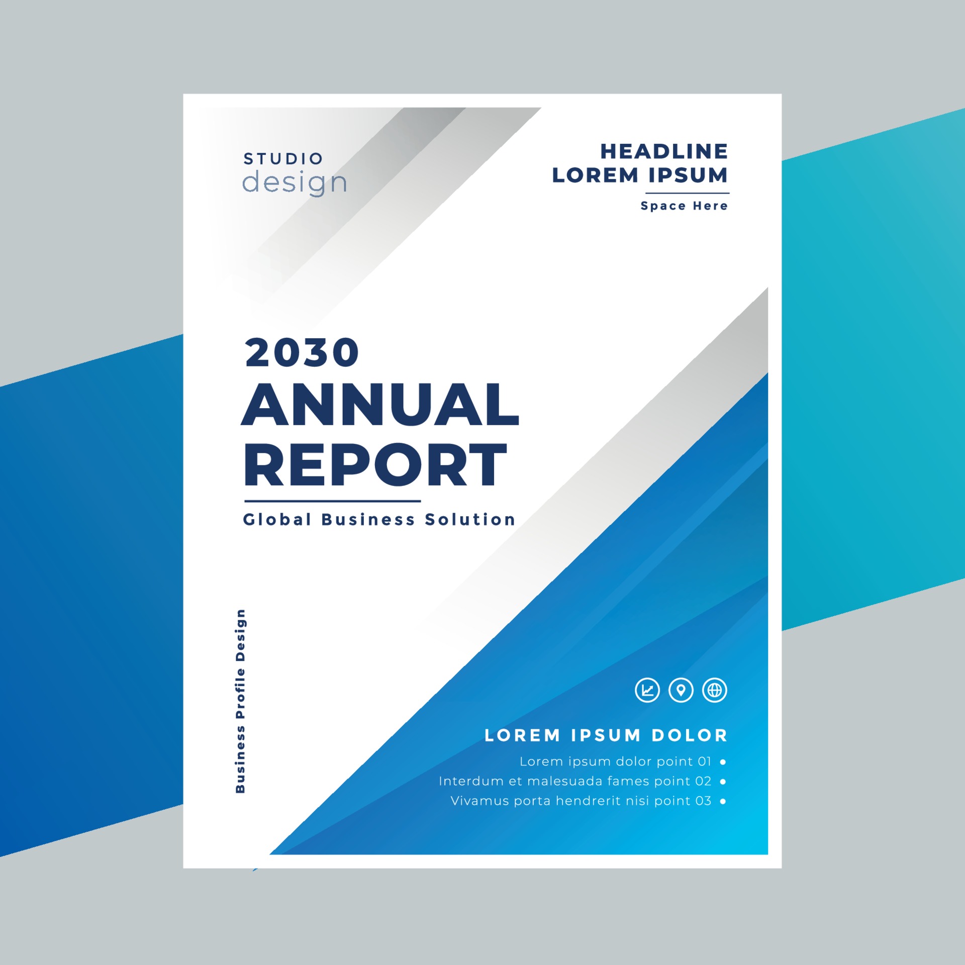 Annual report cover page design template 20 Vector Art at Pertaining To Cover Page For Report Template
