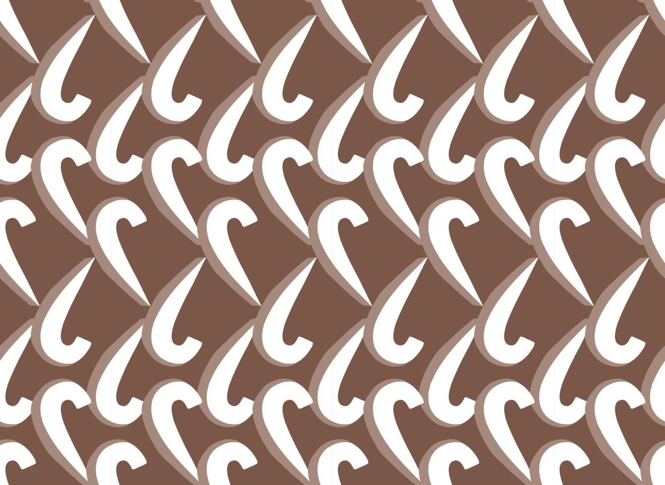 Hand drawn, brown, white color brown white seamless pattern vector